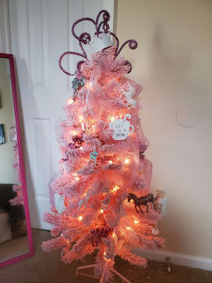 Winter Wonder Lane 4 Dancer Pink Flocked Pre Lit Artificial Christmas Tree Big Lots