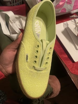 yellow glitter vans