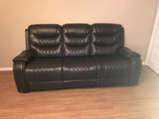 Lane Home Solutions Brighton Gray Faux Leather Motion Sofa Big Lots