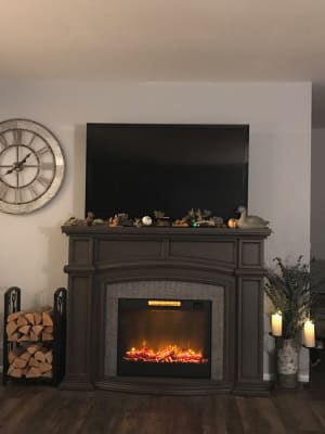 62 Grand Gray Electric Fireplace Big Lots