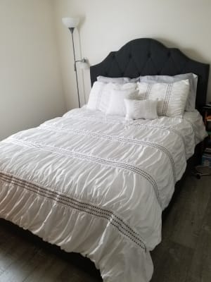 Dark Gray All In One Scalloped Queen Bed Big Lots