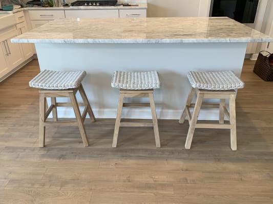 Rattan And Teak Leyla Swivel Counter Stool World Market