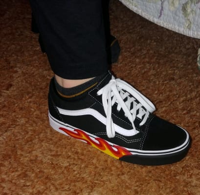 vans flame cut out old skool shoes