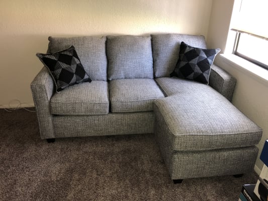 Signature Design By Ashley Brise Sofa With Chaise In Slate