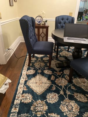 B632 Millie Floral Navy Microfiber Area Rug 8x10 At Home