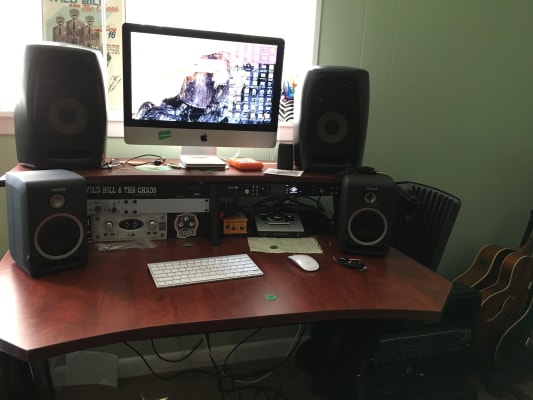 Studio Trends 46 In Studio Desk With Dual 4u Racks Cherry