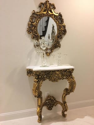 Design Toscano Madame Antoinette Wall Console Table And Salon Mirror Hayneedle