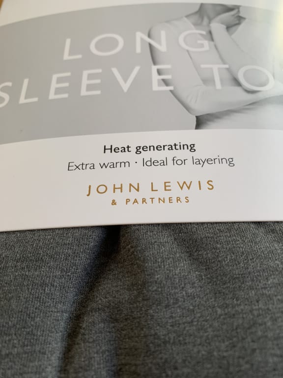 John Lewis Long Sleeve Heat Generating Thermal Top, Grey at John Lewis &  Partners