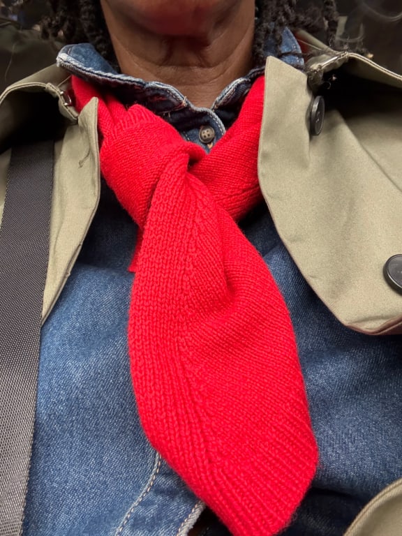 John Lewis Wool Blend Knit Bandana Scarf, Pigeon