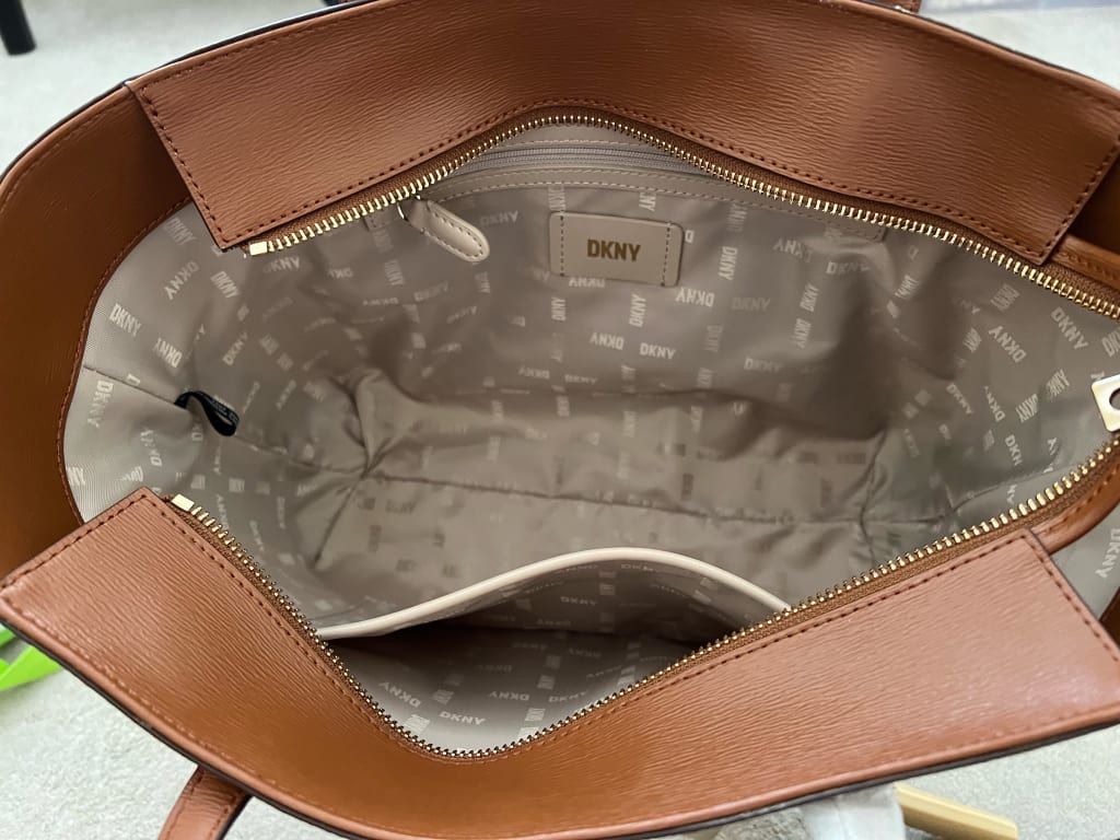 DKNY Bryant Logo Tote Bag, Chino/Caramel at John Lewis & Partners