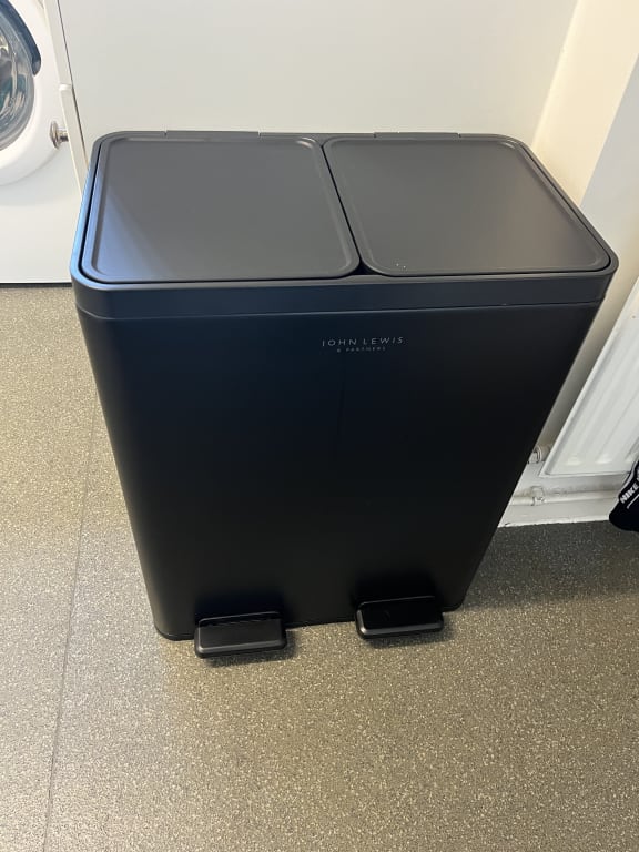 John Lewis 2 Section Recycling Bin, with Handles, 60L John Lewis 2 Section Recycling Bin, with Handles, 60L