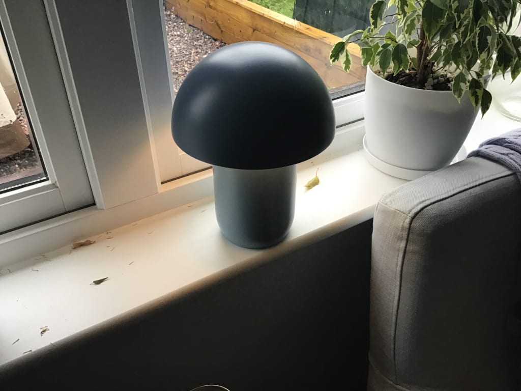 John Lewis Mushroom Portable Dimmable Table Lamp, Putty/Green