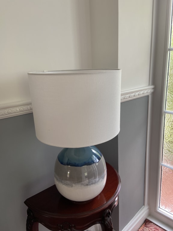 John Lewis Martha Ceramic Table Lamp Blue Green