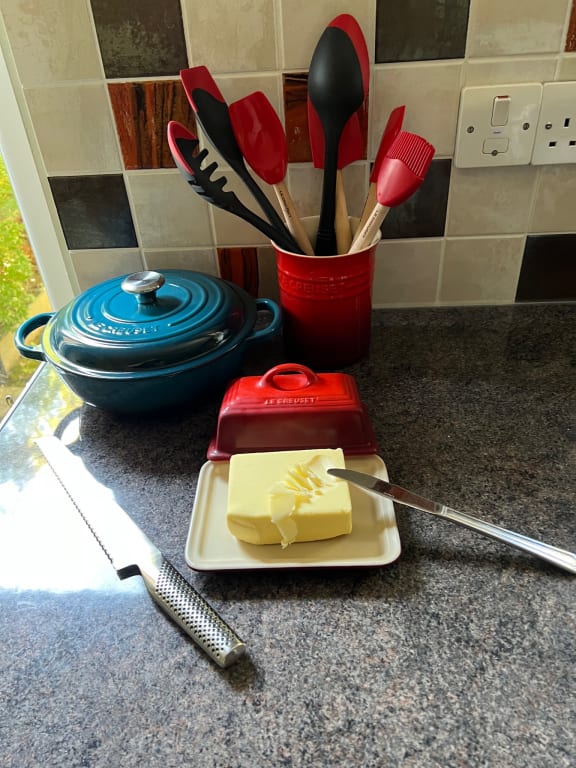 Le Creuset Stoneware Butter Dish, Cerise