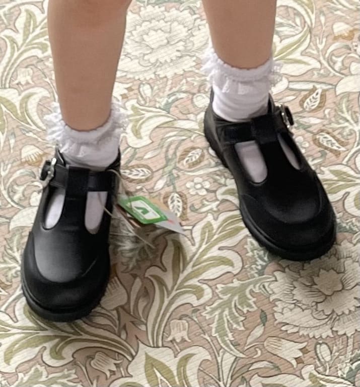 ToeZone Kids' May Vegan T-Bar Unicorn School Shoes, Black