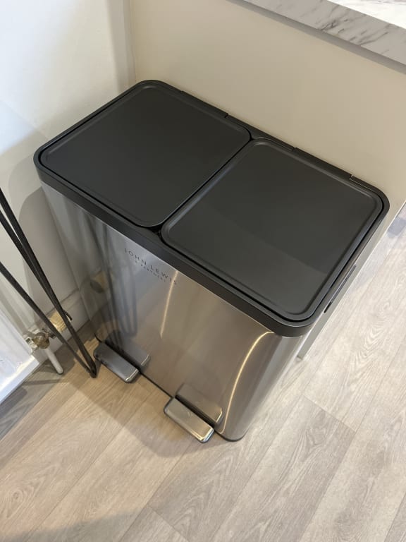 John Lewis 2 Section Recycling Bin, with Handles, 60L John Lewis 2 Section Recycling Bin, with Handles, 60L