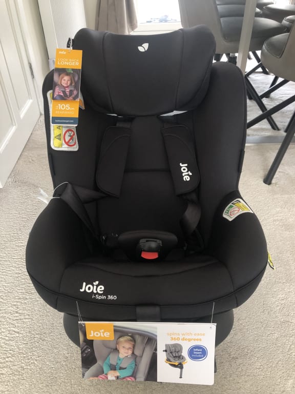 Joie i-Spin 360 Grey Flannel i-Size Car Seat Ultimate Bundle