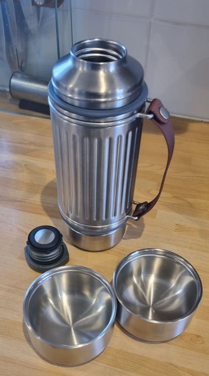 BLACK+BLUM Explorer Flask Duo 1L - Vacuüm Geïsoleerde RVS Thermosfles Met 2 Bekers