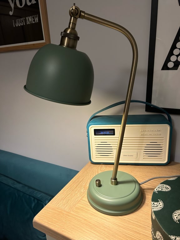 John Lewis Baldwin Desk Lamp, Dusty Green