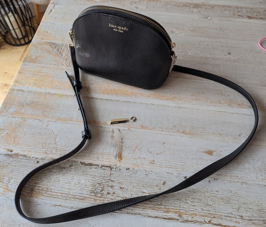 kate spade new york Morgan Leather Double Up Crossbody Bag, Black at John  Lewis & Partners