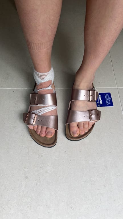 rose gold birkenstocks arizona