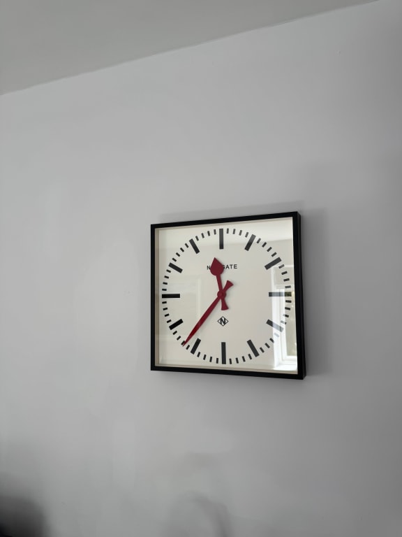 Newgate Clocks No. 5 Railway Quartz Square Wall Clock, 33.5cm, Black