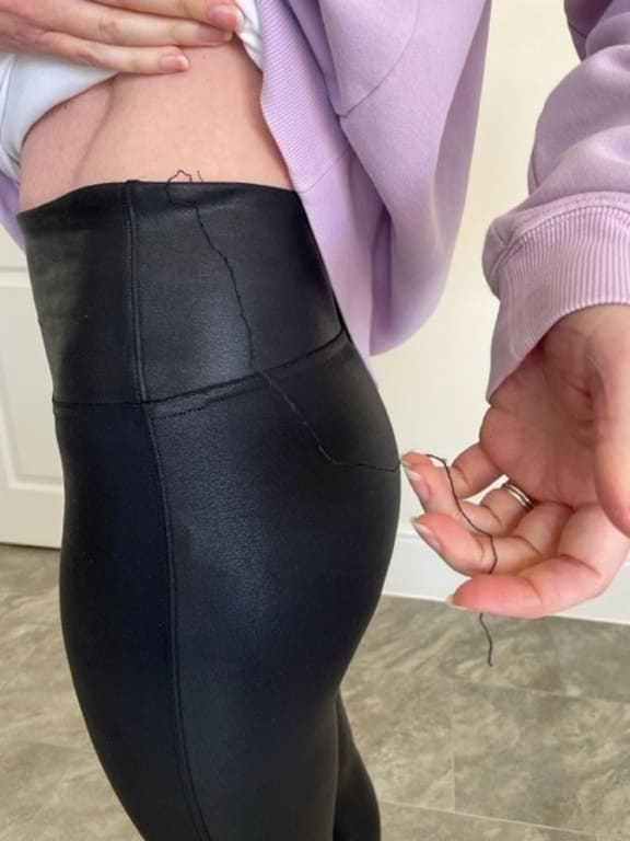 Spanx Faux Leather Leggings, Black at John Lewis & Partners