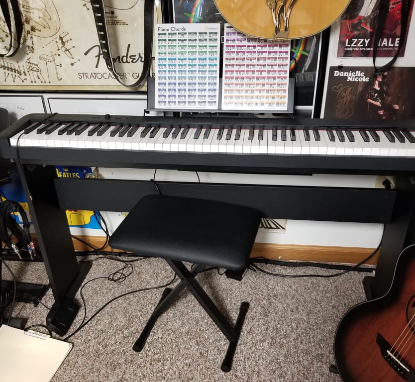 Casio CDP-S110 Digital Piano With Wooden Stand and Bench Black