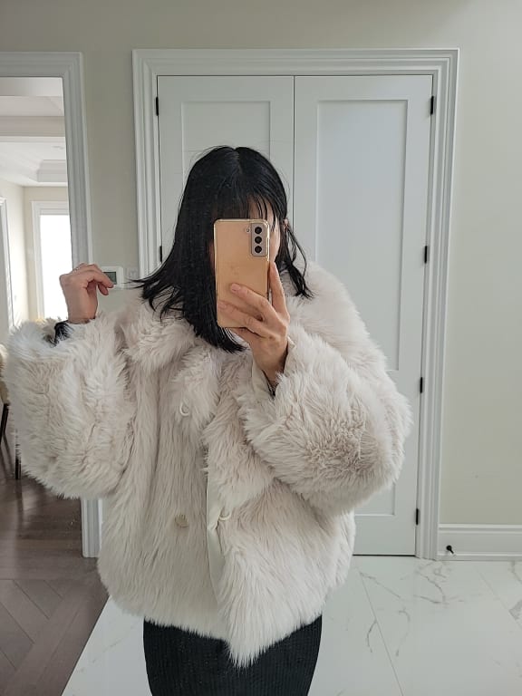 Reversible Faux Fur Down Jacket