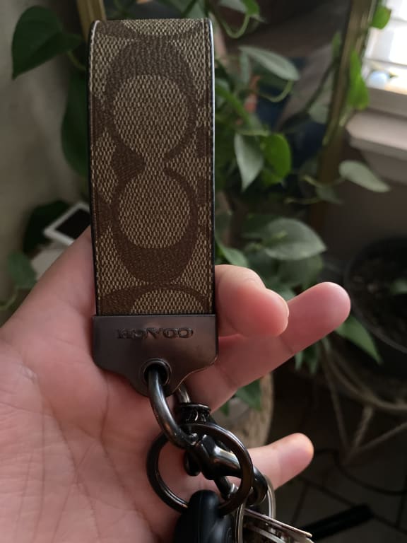 COACH®  Loop Key Fob In Signature Canvas