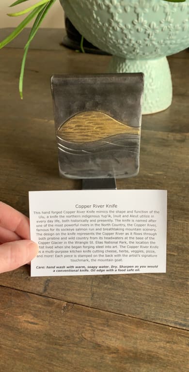 Personalized Copper River Knife from Uncommon Goods. Customer submitted image.