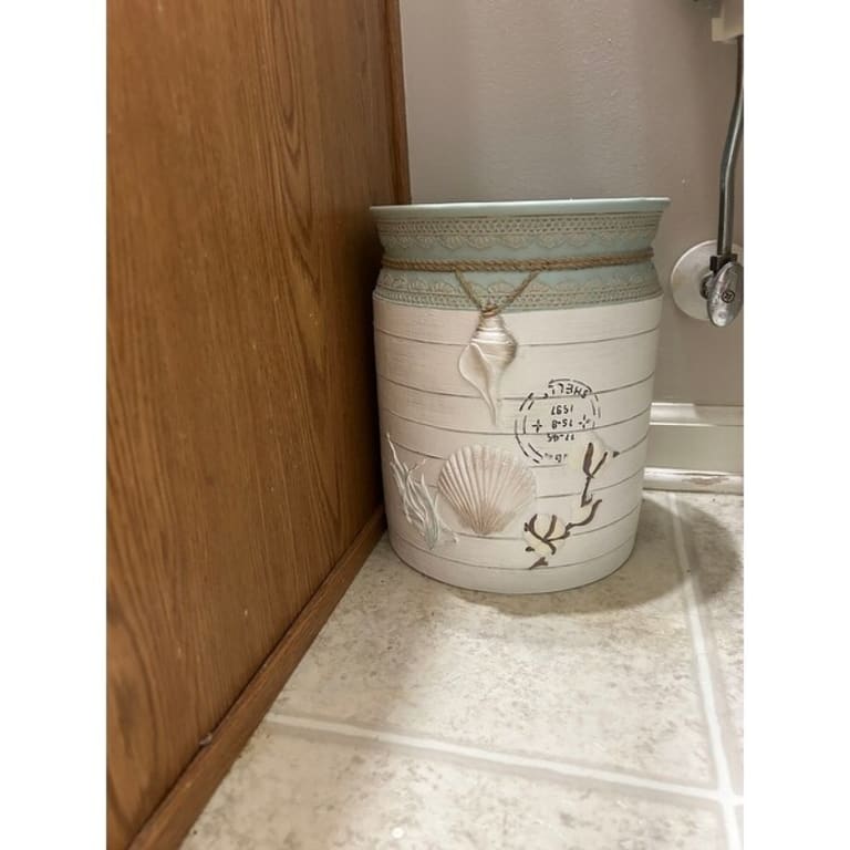 Avanti Farmhouse Shell Wastebasket - On Sale - Bed Bath & Beyond - 30548288
