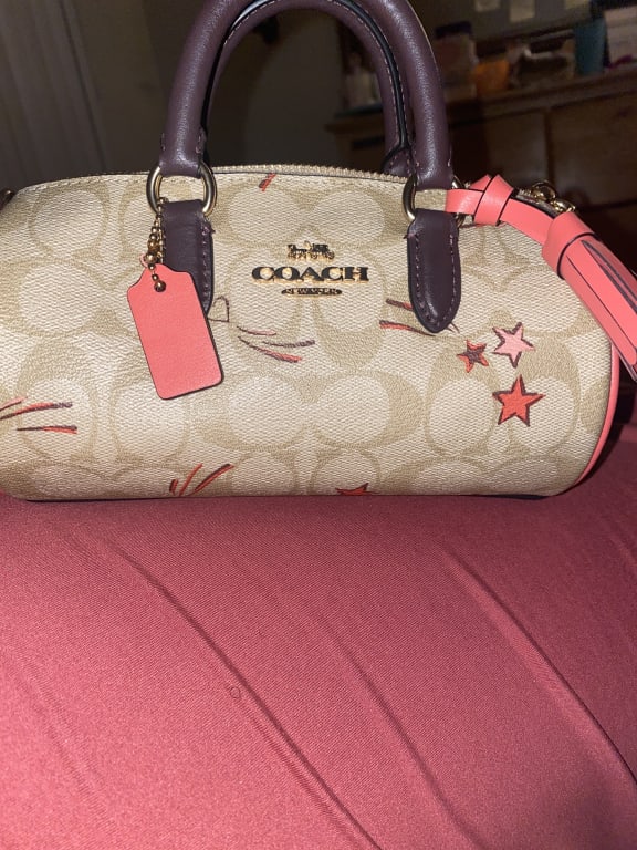 NWT COACH Lacey Crossbody In Signature Canvas With Heart And Star Print