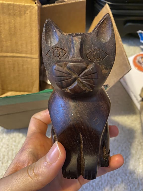 Cat Eyeglasses Holder from Uncommon Goods. Customer submitted image.