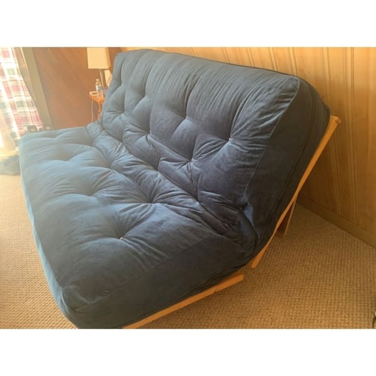 Humble + Haute Queen Textured Deep Blue 12inch Futon Mattress Bed