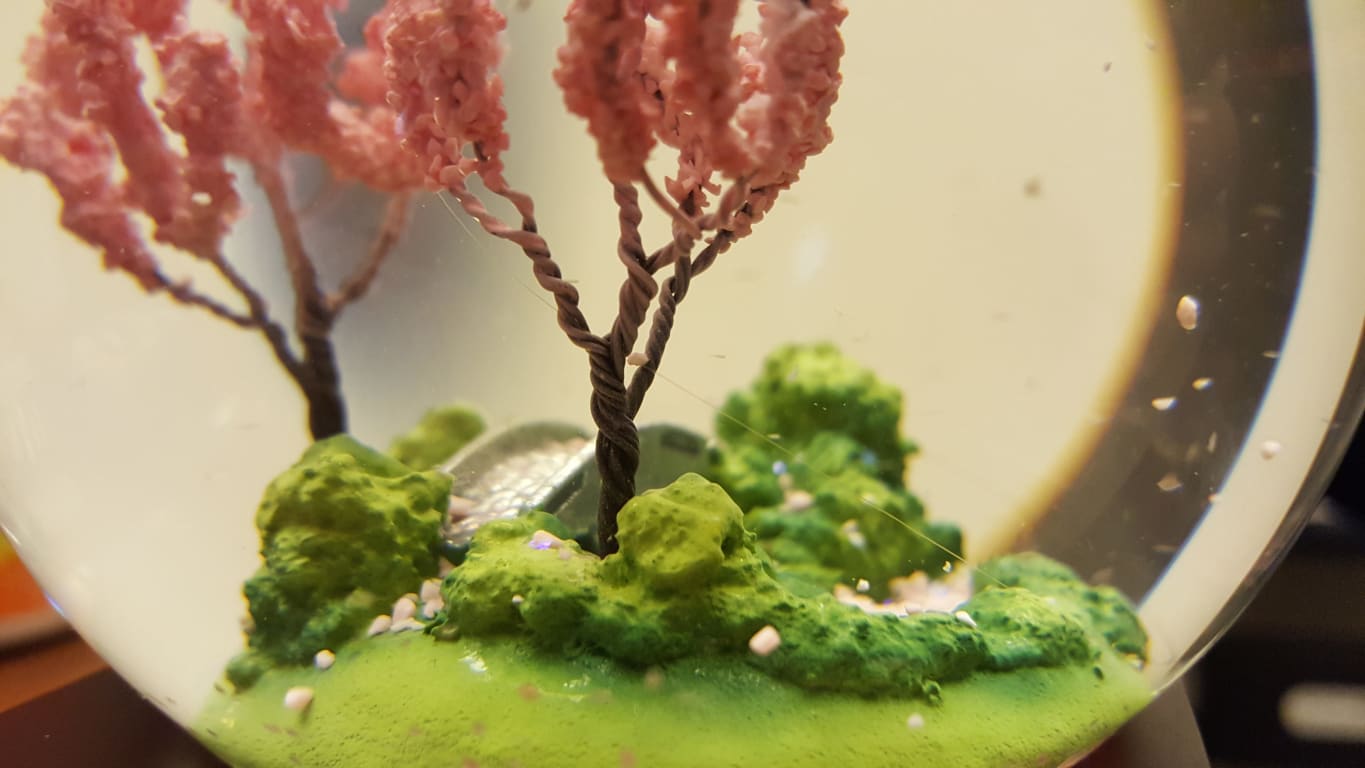 Cherry Blossom Snow Globe from Uncommon Goods. Customer submitted image.