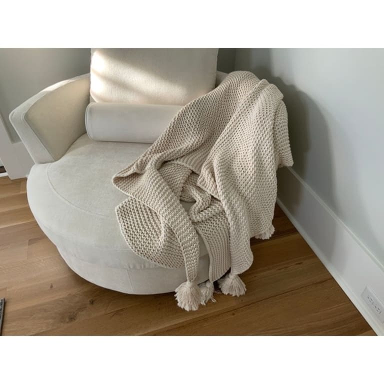 Organic Cotton Chunky Knit Oversized Throw Blankets, 50"X70" On Sale
