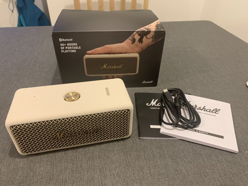 Marshall Emberton II Portable Bluetooth Speaker, Cream Marshall Emberton II Portable Bluetooth Speaker, Cream