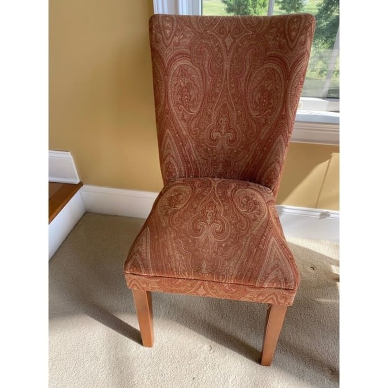 HomePop Parsons Red/Gold Damask Dining Chair On Sale Bed Bath