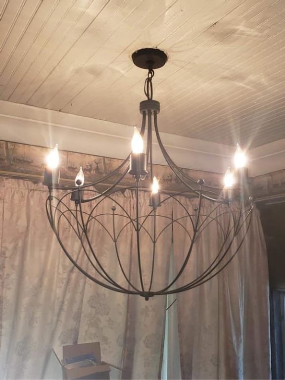 Kichler Lighting Topiary 28 inch 6Light Chandelier Matte White and