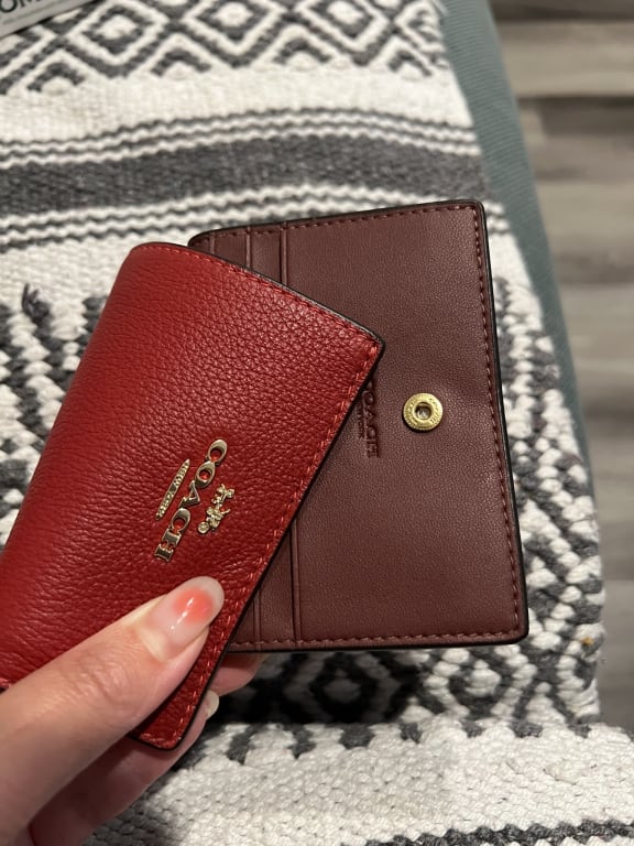 Coach] Outlet Signature Monogram Print Snap Bifold Wallet CF522