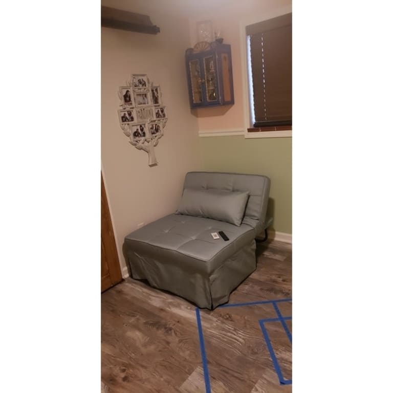 Adjustable Sofa Chair Sleeper Sofa Bed Ottoman Couch with Metal Frame