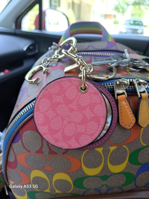 Shop Coach Mirror Bag Charm With Floral Print (CJ437) by ShinyVancouver