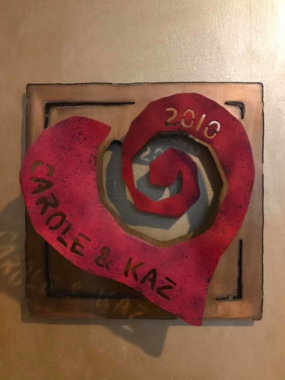 Personalized Heart Wall Sculpture from Uncommon Goods. Customer submitted image.