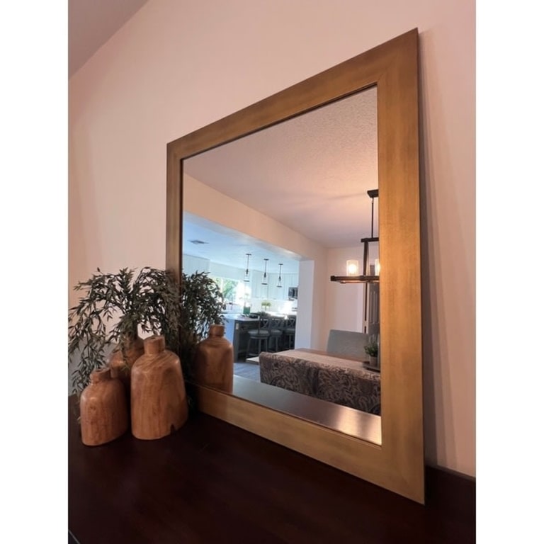 Brushed Gold Wall Mirror - Bed Bath & Beyond - 20506674