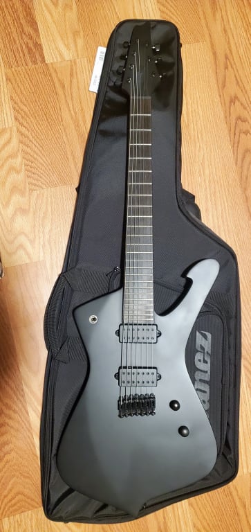 Ibanez Iceman Iron Label 7str Electric Guitar Black Flat Ibanez Iceman Iron Label 7str Electric Guitar Black Flat