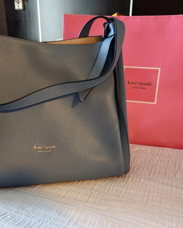 Kate Spade New York Knott Large Pebbled Leather Shoulder Bag, Renaissance Rose, Women's, Handbags & Purses Shoulder Bags