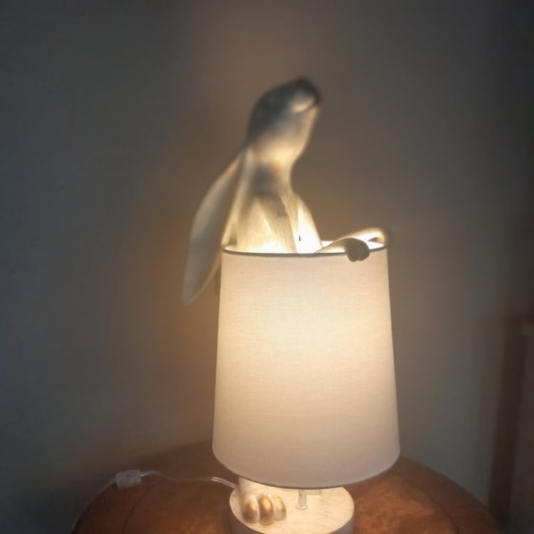 StyleCraft Malta White Washed Light Copper Rabbit Desk Lamp - Bed Bath ...