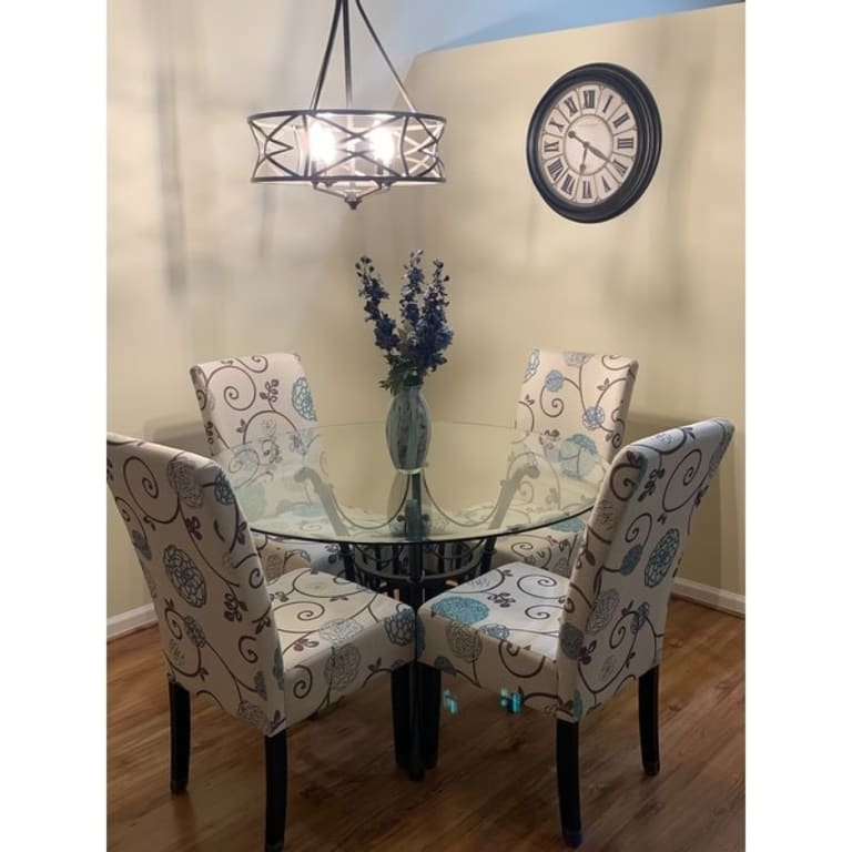 Pertica Patterned Upholstered Dining Chairs (Set of 4) by Christopher