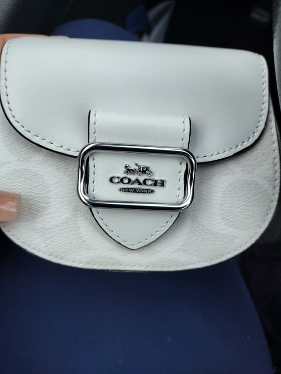 COACH®  Morgan Card Case On A Chain In Signature Canvas